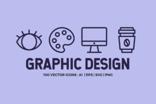 100 Graphic Design Line Icons