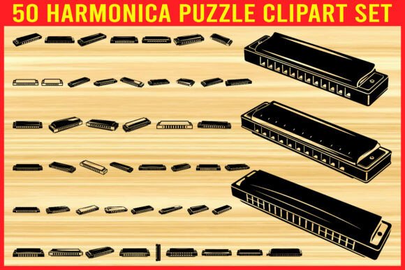50 Harmonica Puzzle Clipart Vector Set Review for Real Embroidery Projects