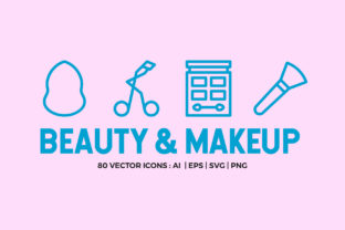 80 Beauty Makeup Line Icons