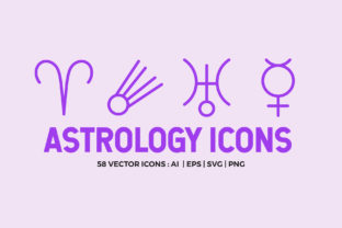 Astrology Symbols Line Icon Pack: Graphics & Icons for Creative Design