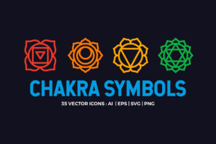 Chakra Symbols Set Spiritual Vector Graphics
