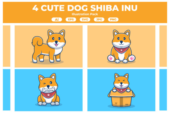 Cute Dog Shiba Inu Collection Graphics