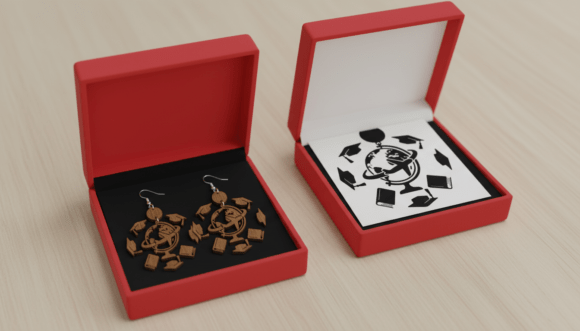 Graduation Travel Globe Earring Laser – A Graphics Asset for Crafts and Branding