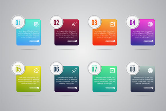 Infographics Gradient Color World Flat