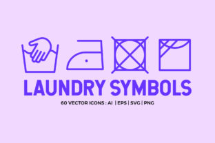 Laundry Symbols Line Icons: A Graphic Design Asset for Modern Content Creators