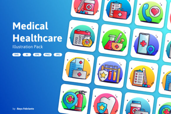 Medical Healthcare Illustration Pack: A Professional Graphic Design Asset for Content Creators