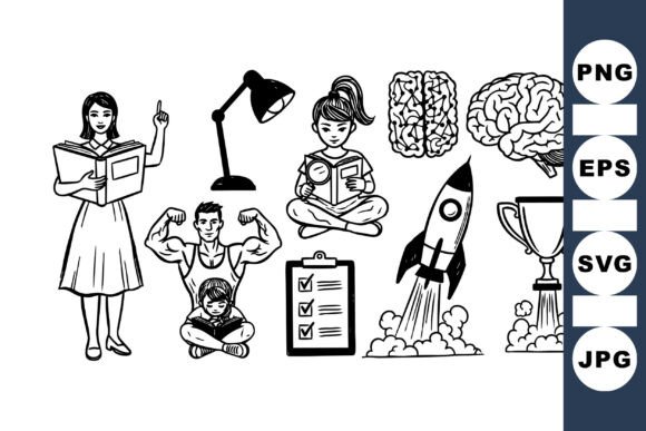 Motivation Success Vector Clipart: A Versatile Graphic Asset for Crafts and Local Business Branding