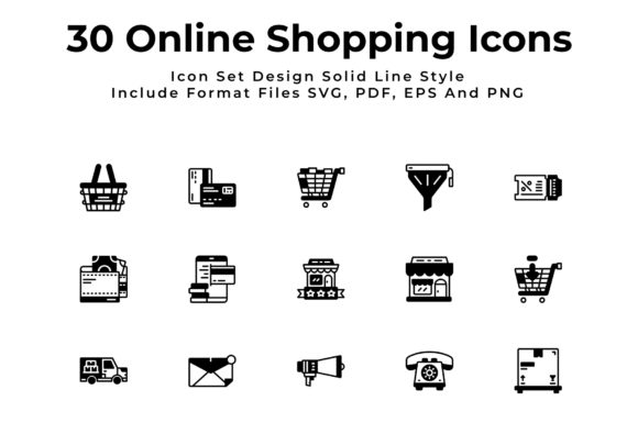 Online Shopping Icon Set SolLine Style