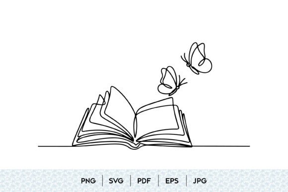 Open Book Butterfly Line Art SVG: A Versatile Graphic for Editorial and Web Design