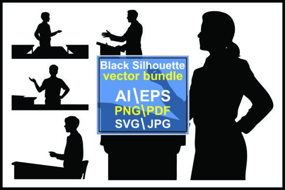 Silhouettes People Speaking at Podiums: A Powerful Graphic Design Asset for Content Creators