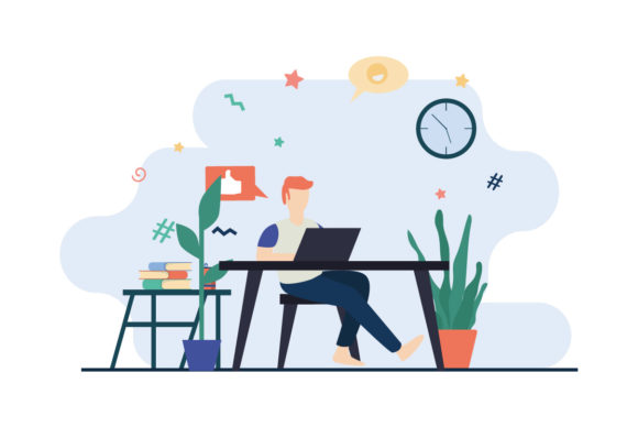 Study and Work from Home-01 Graphics and Illustrations