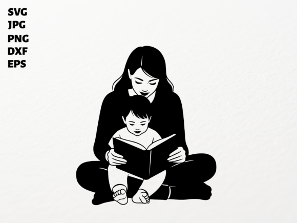 Sweet Mom and Baby Story Time Clipart for Crafts & Graphics
