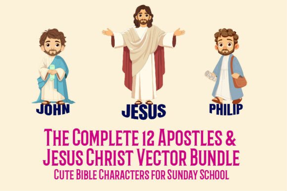 The Complete 12 Apostles Jesus Christ Graphics: A Faith-Filled Design Bundle