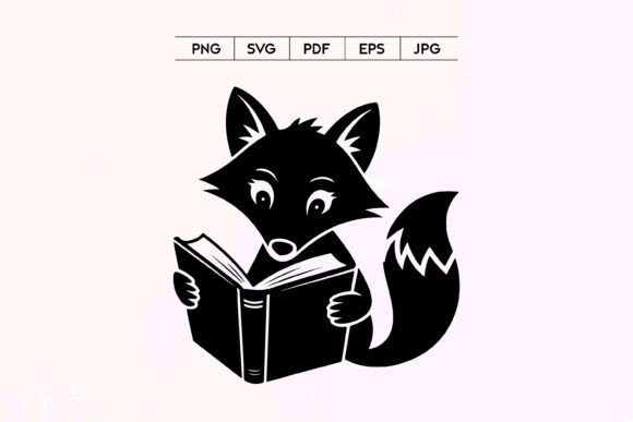Using Fox Reading Book Silhouette Graphics in Your Freebie Design Collection